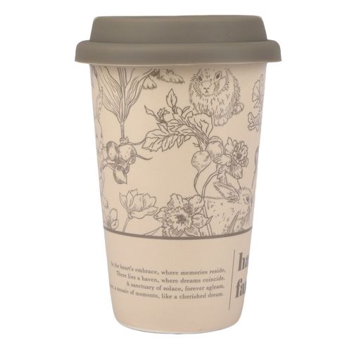 Vaso Hometrends de porcelana tapa silicón -360 ml