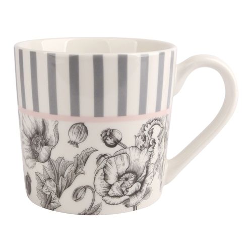 Taza Hometrends de porcelana con diseño -370 ml
