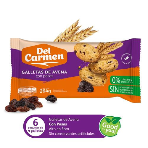 Galleta Del Carmen Avena con Pasas - 264 g