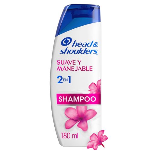 Shampoo 2 en 1 Head & Shoulders Suave y Manejable 180 ml