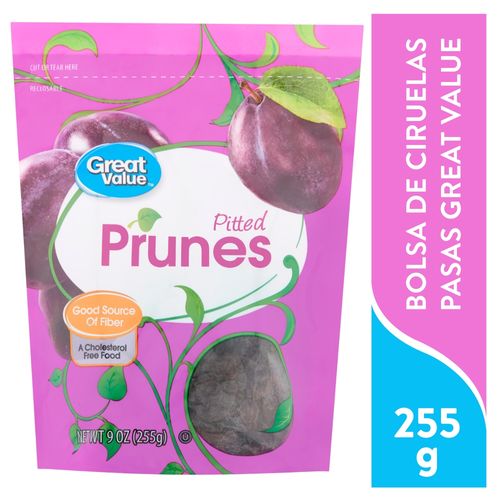 Bolsa Great Value De Ciruelas Pasas - 255g