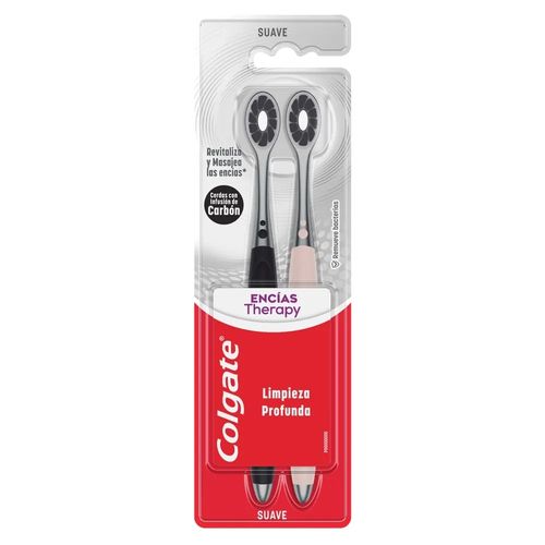 Cepillo Dental Colgate Encías Therapy Carbón 2 Pack