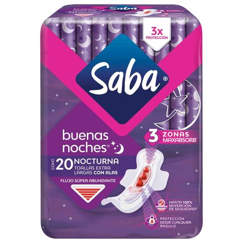 Toalla Saba Buenas Noches Extra 20u
