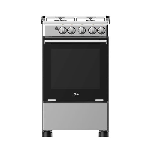 Estufa Oster a gas de 4 quemadores con horno color gris OS GSGMI20