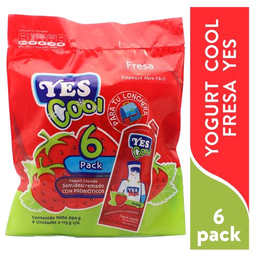Yogurt Yes Cool Fresa 6 Pack - 690 g