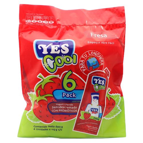 Yogurt Yes Cool Fresa 6 Pack - 690 g