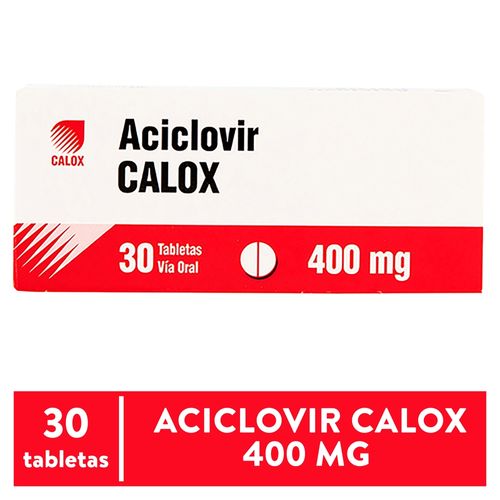 Tabletas Aciclovir De Calox 400mg- 30 Unidades  -Precio indicado por Unidad-