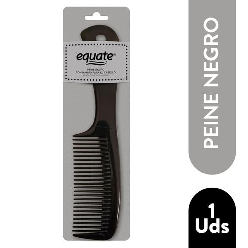 Peine Equate Negro C Mango Para Cabello