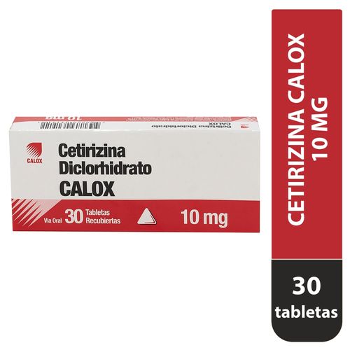 Antialergico Cetirizina De Calox 10 mg-30 Tabletas  -Precio indicado por Unidad-