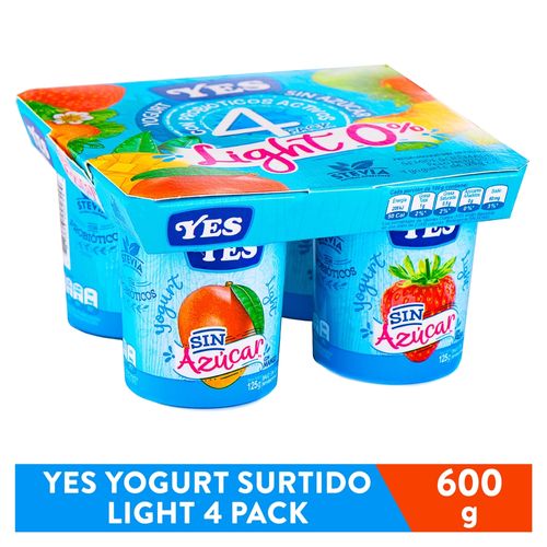 Yogurt light Yes cremoso sin azúcar surtido 4 pack - 125 g