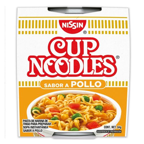 Sopa Instantánea Nissin Cup Noodles Sabor Pollo Vaso - 64 g