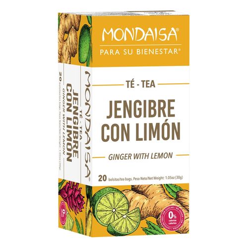 Té Mondaisa Jengibre Limón 20 uds -30 g