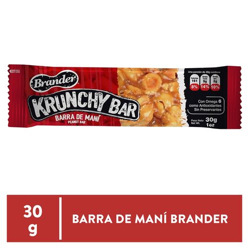 Barra de maní Brander krunchy bar bolsa - 180 g