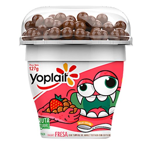 Yogurt Yoplait infantil topping choco arroz batido fresa - 127 g