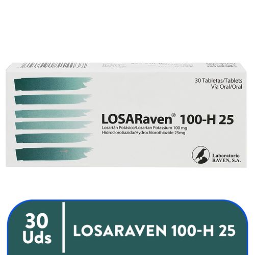 LosaRaven 100mg/25mg caja 30 comprimidos - Precio indicado por caja