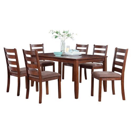 Set De Comedor Mainstays Color Cafe 150 cm - 7 Pzas