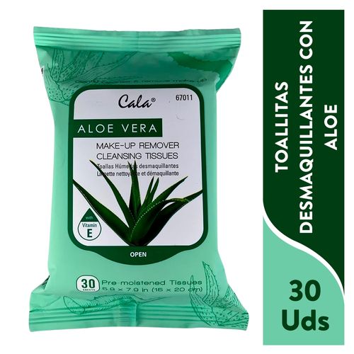 Toalla Desmaquillante Aloe Cala 30ea