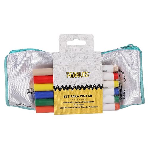 Snoopy Set De Cartuchera Y Marcadores
