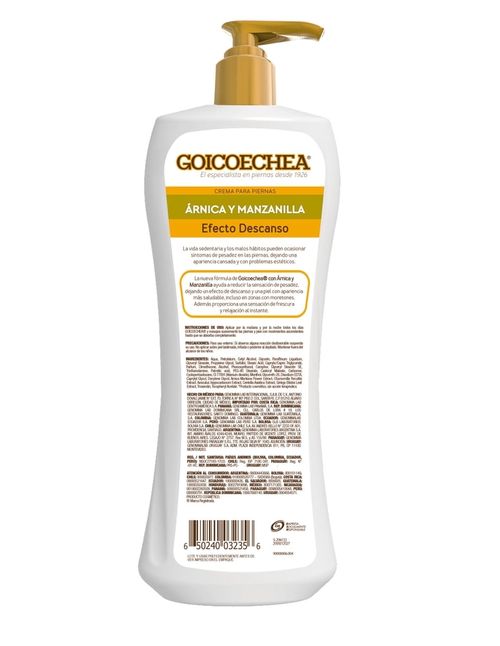 Crema Goicoechea Árnica Manzanilla Efecto Calmante - 400 ml