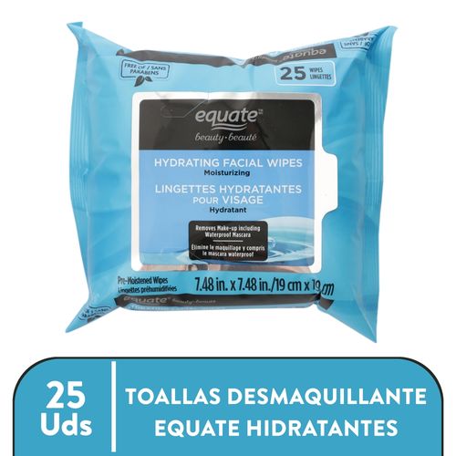Toallitas Equate Desmaquillante Hidratantes - 25 Uds
