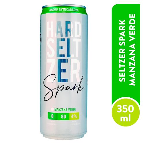 Bebida alcohólica Hard Seltzer spark manzana verde lata  - 350 ml