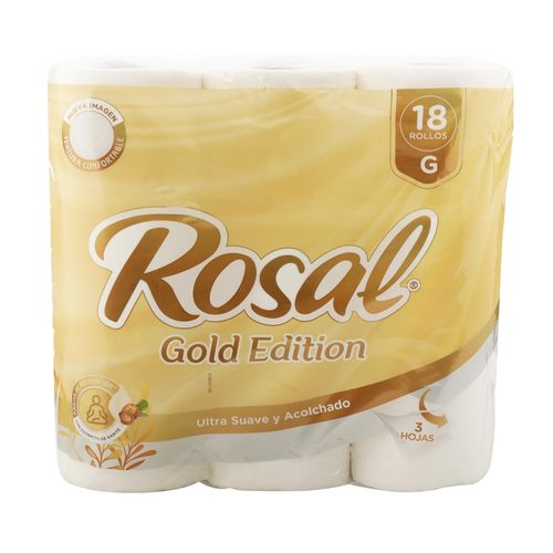 Papel Higiénico Rosal Gold 18 Rollos 350 hojas - 3000 g