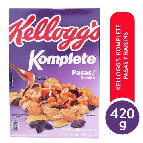 Cereal Komplete con pasas kelloggs - 420 g