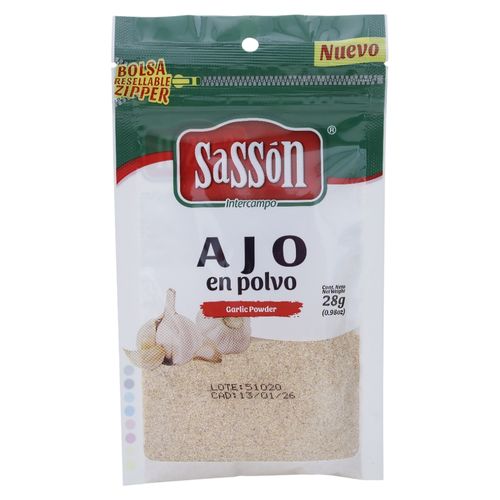 Ajo Puro En Polvo Sasson Zipploc 28gr