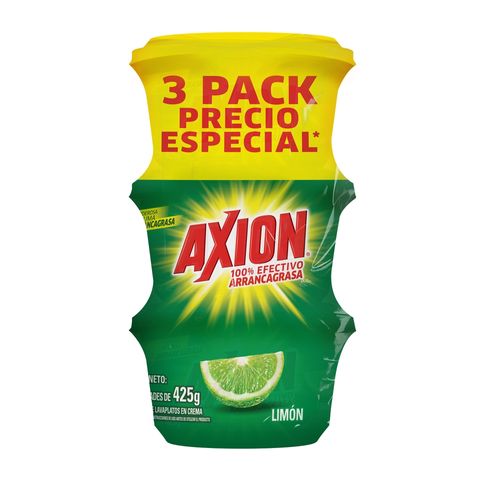 Lavaplatos Axion Limón Pasta 425g 3 Pack