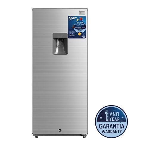 Refrigeradora Defrost Oster Mod. OS-DFMI187VD 187 Litros (6.6pc) Color Silver con Dispensador de Agua y Puerta reversible