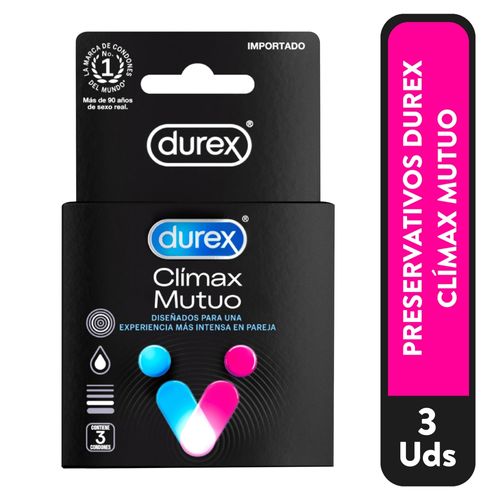 Condones Durex Clímax Mutuo Regular Látex Natural, Lubricante A Base De Silicona - 3Uds