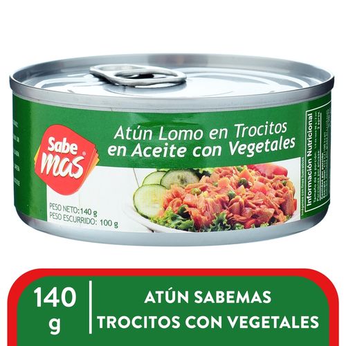Atún Sabemas Lomo En Trozos En Aceite Con Vegetales - 140 g