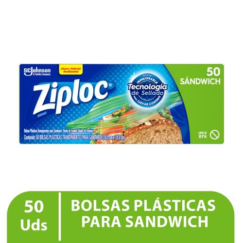 Bolsa Reutilizable Ziploc Para Sándwich - 50 Unidades