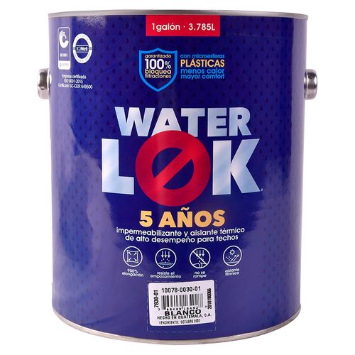 Pintura Impermiabilizante Waterlok Para Techos Color Blanco. 5 Años De Garantía - 1 Galón