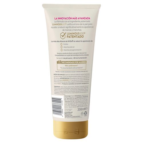 Crema corporal Nivea luminous estrías - 200 ml