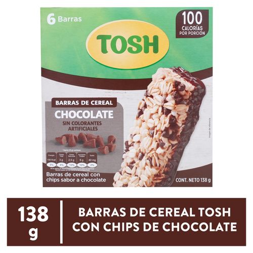 Barra Tosh de cereal con chispas sabor a chocolate - 138 g