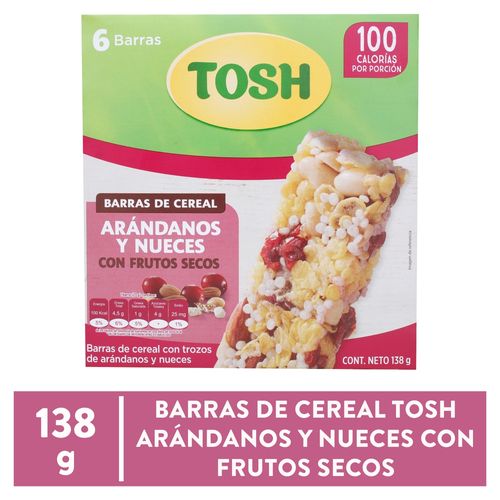 Barra de cereal Tosh arándanos y nueces - 138 g