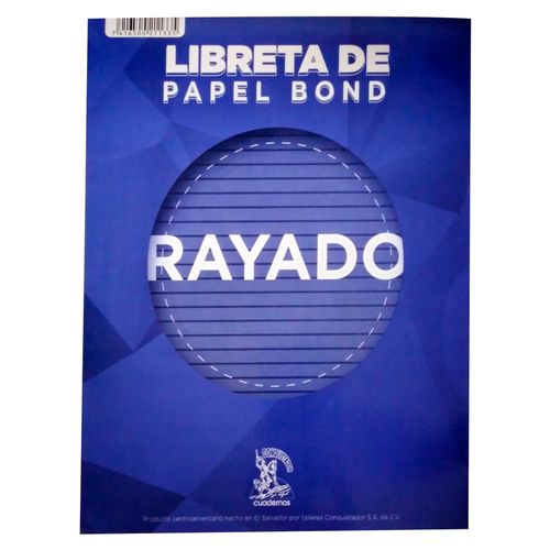 Block rayado Conquistador escolar tamaño carta - 50 hojas