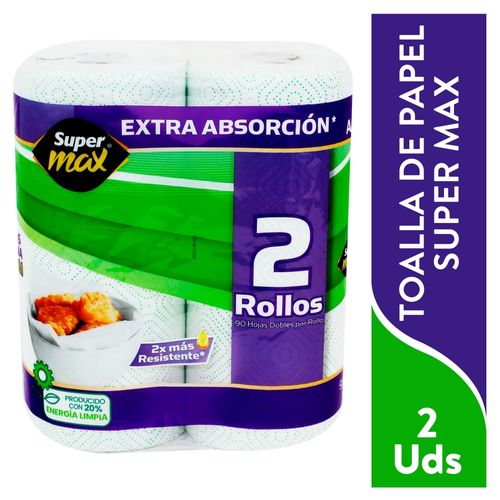 Toalla De Papel Supermax Premium 90H 2R