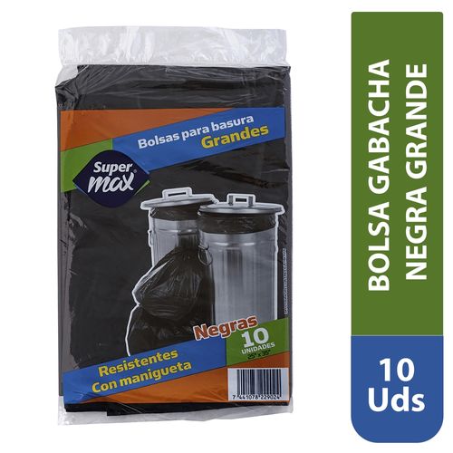 Bolsa Supermax B Gabacha Negra Gde 10U