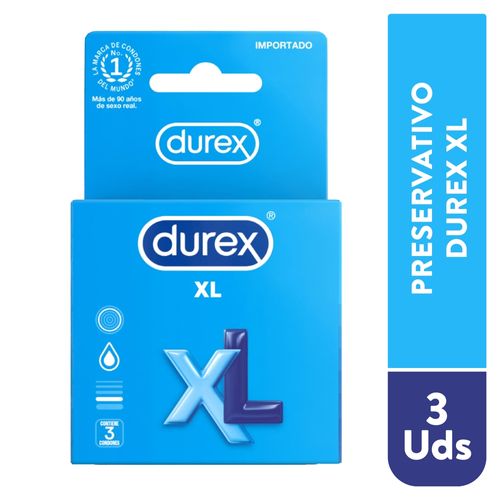 Preservativo Durex tamaño XL caja 3 Uds - Precio indicado por caja