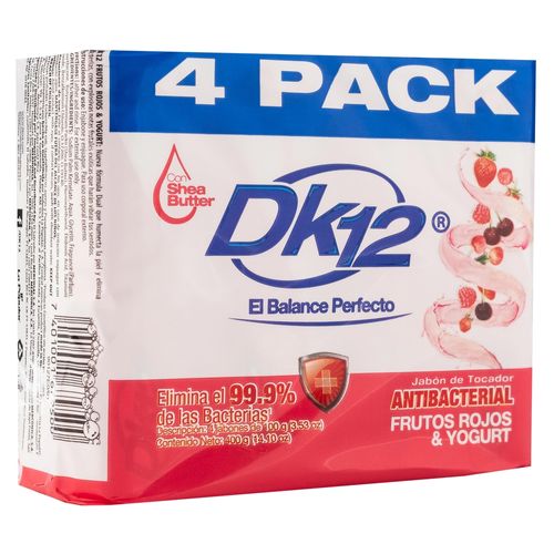 Jabón de tocador Dk12 frutos rojos y yogurt 4 pack - 400 g