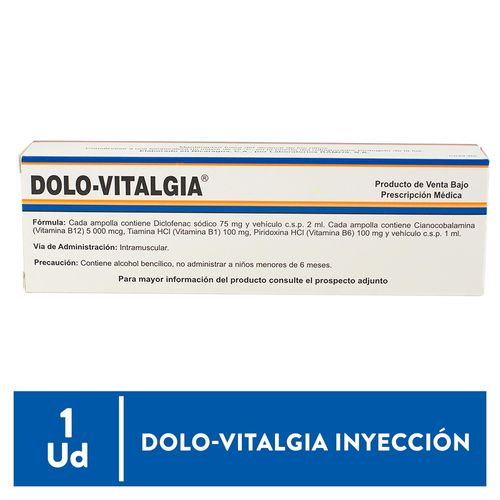 Dolovitalgia 2 Amp 1 ml 2ml Jeringa