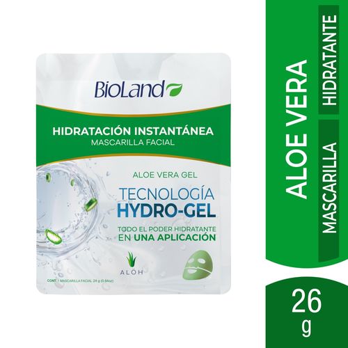 Mascarilla Facial Bioland Hydro Gel Aloe vera - 26 g