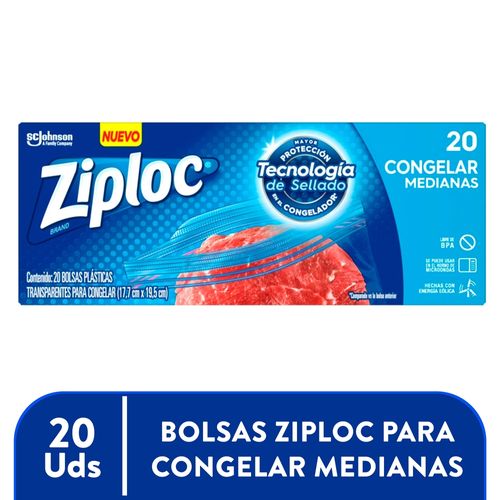 Bolsa Reutilizable Ziploc Para Congelar Medianas - 20Uds