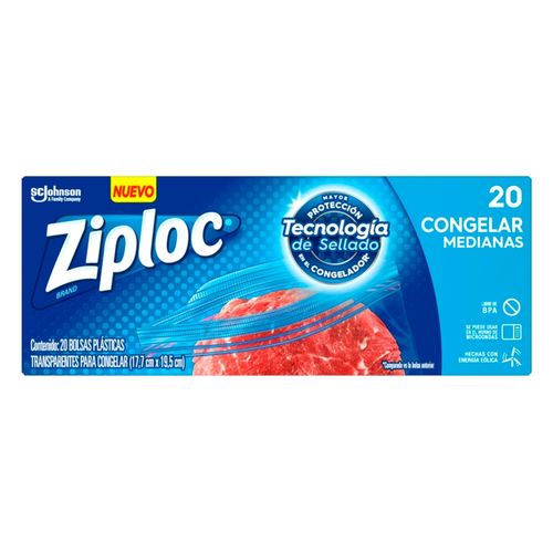 Bolsa Reutilizable Ziploc Para Congelar Medianas - 20Uds