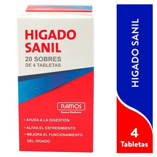 Higado Sanil Ramos caja 20 sobres de 4 tabletas - Precio indicado por sobre
