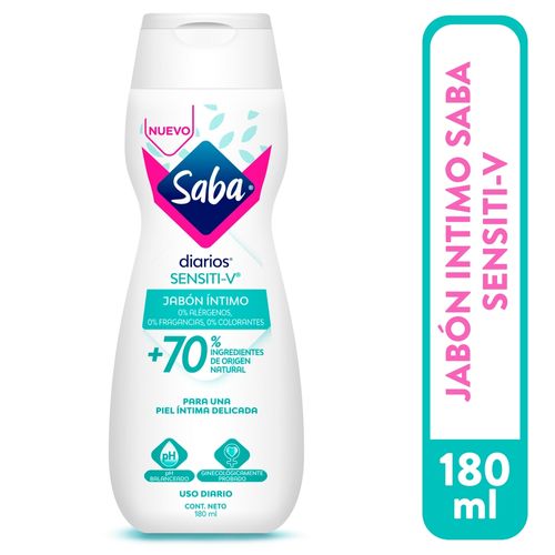Jabón líquido íntimo Saba sensitive diarios - 180 ml