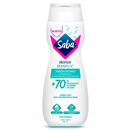 Jabón líquido íntimo Saba sensitive diarios - 180 ml