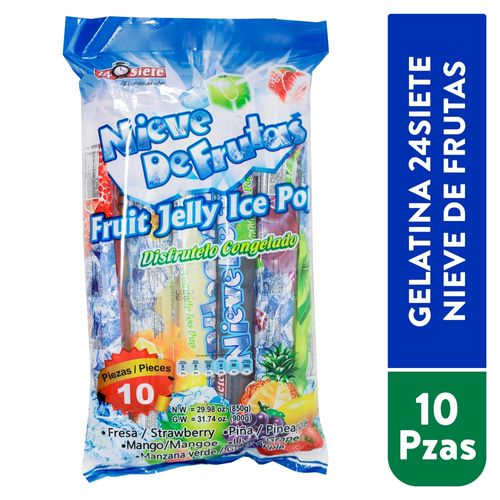 Gelatina congelada 24 Siete sabor frutas surtidas 10 uds - 850 g